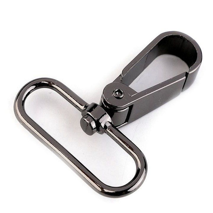 Karabina kovová, s průvlekem 060995-3 nikl, černá, průvlek 39mm