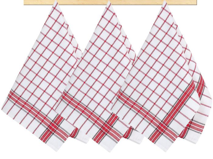 Kuchyňské utěrky 189 ČERVENÁ KOSTKA, 3 kusy, 50x70cm