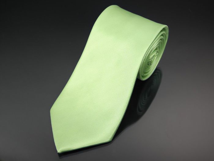 Kravata pánská AMJ jednobarevná KU0006, světle zelená