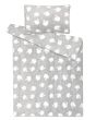 Povlečení OVEČKY SVĚTLE ŠEDÉ mikroflanel, bílé ovečky na světle šedé, dětské, 140x200cm + 70x90cm
