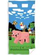 Dětská plážová osuška MINECRAFT PRASE A KACHNA, modro-zelená, froté, 70x140cm