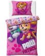 Povlečení dětské TLAPKOVÁ PATROLA ODVÁŽNÉ ZÁCHRANÁŘKY, růžové, mikroplyš, 140x200cm + 70x90cm