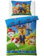 Povlečení dětské TLAPKOVÁ PATROLA BĚŽÍME DO AKCE, modré, mikroplyš, 140x200cm + 70x90cm