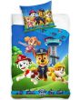 Povlečení dětské TLAPKOVÁ PATROLA BĚŽÍME DO AKCE, modré, mikroplyš, 140x200cm + 70x90cm