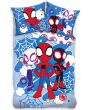 Povlečení dětské SPIDEY ÚŽASNÍ PŘÁTELÉ, modro-bílé, mikroplyš, 140x200cm + 70x90cm