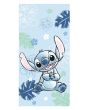Dětská plážová osuška LILO A STITCH OHANA BLUE, světle modrá, froté, 70x140cm