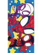 Dětská plážová osuška SPIDEY PŘIPRAVENI DO AKCE, modrá, froté, 70x140cm