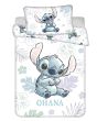 Dětské povlečení do postýlky LILO AND STITCH OHANA WHITE BABY, bílé, bavlna hladká, 100x135cm + 40x60cm