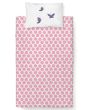 Dětské povlečení do postýlky MINNIE A MOTÝLCI, růžovo-bílá, bavlna hladká, 100x135cm + 40x60cm