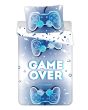 Dětské povlečení GAME OVER, modré, bavlna hladká, 140x200cm + 70x90cm