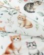 Dětské povlečení Matějovský KITTY, kočky, bílé, bavlna hladká digitál, 140x200cm + 70x90cm