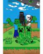 Dětské povlečení MINECRAFT MOB MONSTERS, modro-zelené, bavlna hladká, 140x200cm + 70x90cm 