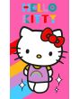 Dětský froté ručník HELLO KITTY RAINBOW, tmavě růžový 30x50cm