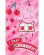 Dětský froté ručník PRASÁTKO PEPINA (PEPPA) JAKO TŘEŠNIČKA, sytě růžový, 30x50cm