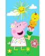 Dětský froté ručník PRASÁTKO PEPINA (PEPPA) ZMRZLINOVÁ PYRAMIDA, zeleno-modrý, 30x50cm