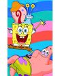 Dětský froté ručník SPONGEBOB S PATRICKEM A GARYM, duhový 30x50cm