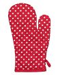 Kuchyňská chňapka ROMANTIC, bílé puntíky na červené, 28x18cm