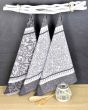 Kuchyňské utěrky EGYPTSKÁ BAVLNA ORNAMENT, šedé, 3 kusy (2+1 froté), 50x70cm