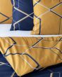 Povlečení Matějovský RICCI, geometrický vzor, modro-tmavě žlutá (více materiálů, rozměrů)