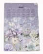 Textilní kalendář, utěrka CALIMERA 2026, květinový vzor, fialový, 50x70cm, bez hůlky