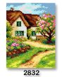 Vyšívací předloha, obrázek na vyšívání 70246/2832 chalupa, zelená, 18x24cm