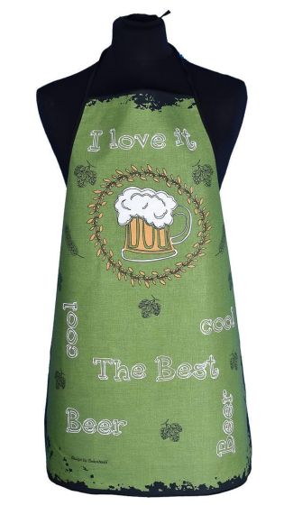 Kuchyňská zástěra PIVO, zelená, 63x80cm