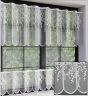 Žakárová vitrážová záclona 607414/011, lístečky, bílá (více výšek, v metráži)