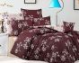Povlečení IDIL BURGUNDY, vínové s květy, bavlna hladká, 140x200cm + 70x90cm 