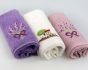 Dárkový set froté ručníků LEVANDULE, fialový s výšivkou, 30x50cm, 3ks