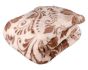 Deka z mikrovlákna beránek KVĚTY, hnědá, 150x200cm