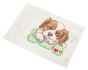 Dětská vyšívací sada s předtištěným motivem 020736/9, pejsek na peřince (předtisk, jehla a nitě), 14x20cm