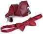 Dětská společenská chlapecká sada (2-6 let), motýlek a šle 650332/05, světlá bordó