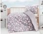 Dětské povlečení Matějovský do postýlky AMABEL BABY, růžové květy na šedé, bavlna hladká (více rozměrů)