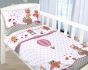 Dětské povlečení do postýlky RŮŽOVÁ SOVIČKA, bílé, bavlna hladká, 100x135cm + 45x60cm