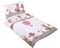 Dětské povlečení do postýlky RŮŽOVÁ SOVIČKA, bílé, bavlna hladká, 100x135cm + 45x60cm