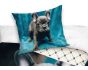 Dětské povlečení FRANCOUZSKÝ BULDOČEK, fototisk, tmavá tyrkysová, bavlna hladká, 140x200cm + 70x90cm