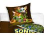Dětské povlečení JEŽEK SONIC A AMY ROSE, fototisk, hnědé, bavlna hladká, 140x200cm + 70x90cm 