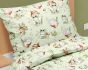 Dětské povlečení MAŠKARNÍ, zvířátka na světle zelené, bavlna hladká, 140x200cm + 70x90cm