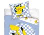 Dětské povlečení POKÉMON JEDINEČNÝ PIKACHU, světle modré, bavlna hladká, 140x200cm + 70x90cm