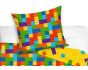 Dětské povlečení STAVEBNICE BLOCK PARTY, žluté, bavlna hladká, 140x200cm + 70x90cm