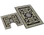 Koupelnová souprava 3D PERSIE, černo-zlatá 100x60cm (předložka) + 60x50cm (na WC)