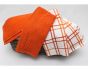 Kuchyňské utěrky froté KOSTKA, oranžovo-bílé, 2 kusy 40x60cm