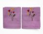 Kuchyňské utěrky KVĚTINY vaflové vyšívané, fialová, 2 kusy 45x70cm
