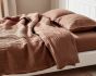 Povlečení Prem MUŠELÍN PREMIUM HNĚDÉ, jednobarevné, hnědé, mušelín, 140x200cm + 70x90cm