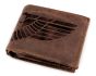 Pánská kožená motorkářská peněženka s RFID ochranou, 870349/27, hnědá-křídlo, matná 9,5 x 15 x 3,5 cm