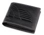 Pánská kožená motorkářská peněženka s RFID ochranou, 870349/28, černá-křídlo, matná 9,5 x 15 x 3,5 cm