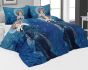 Povlečení Matějovský ALFONS MUCHA MOON, modré, bavlna hladká digitál, 140x200cm + 70x90cm
