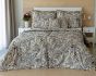 Povlečení Matějovský AMBIENT, florální vzor, béžovo-šedé, bavlněný MAKO satén, 140x200cm + 70x90cm