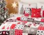 Povlečení Matějovský CHRISTMAS JOY zimní vzor, červené, flanel premium, 140x200cm + 70x90cm