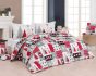 Povlečení Matějovský CHRISTMAS JOY zimní vzor, červené, flanel premium, 140x200cm + 70x90cm
